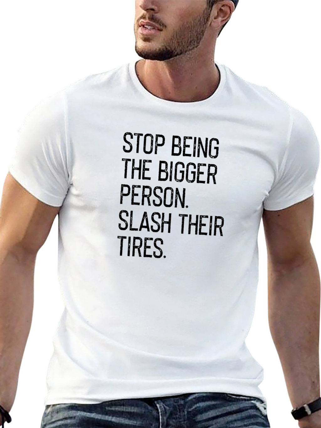Sarcastic Slash Their Tires Graphic T-Shirt