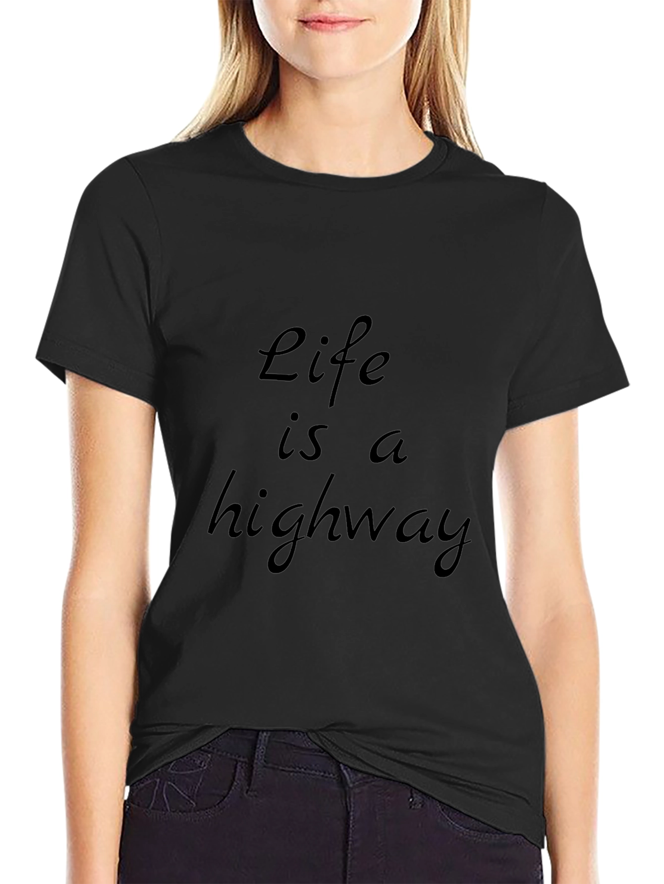 Life is a Highway Black Graphic Tee