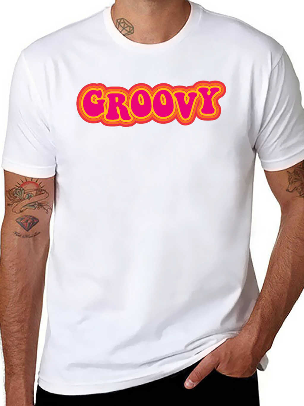 Retro Groovy T-Shirt - Black