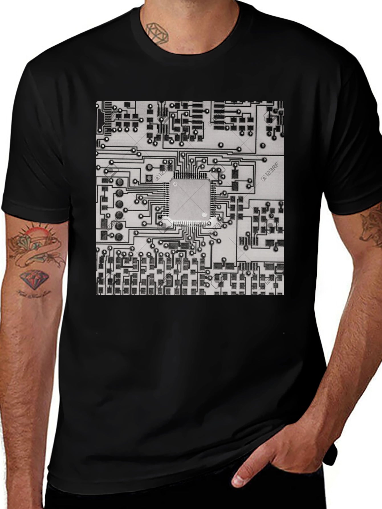 Circuit Board Graphic Tee - Cool Tech Style