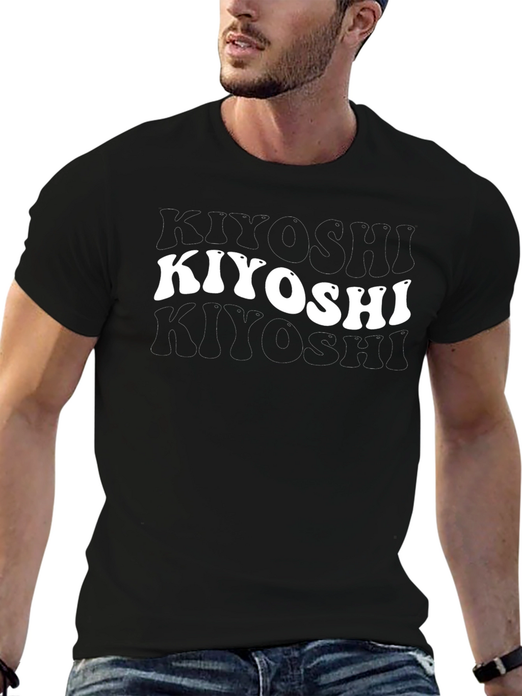 Kiyoshi Black Graphic T-Shirt - Retro Style