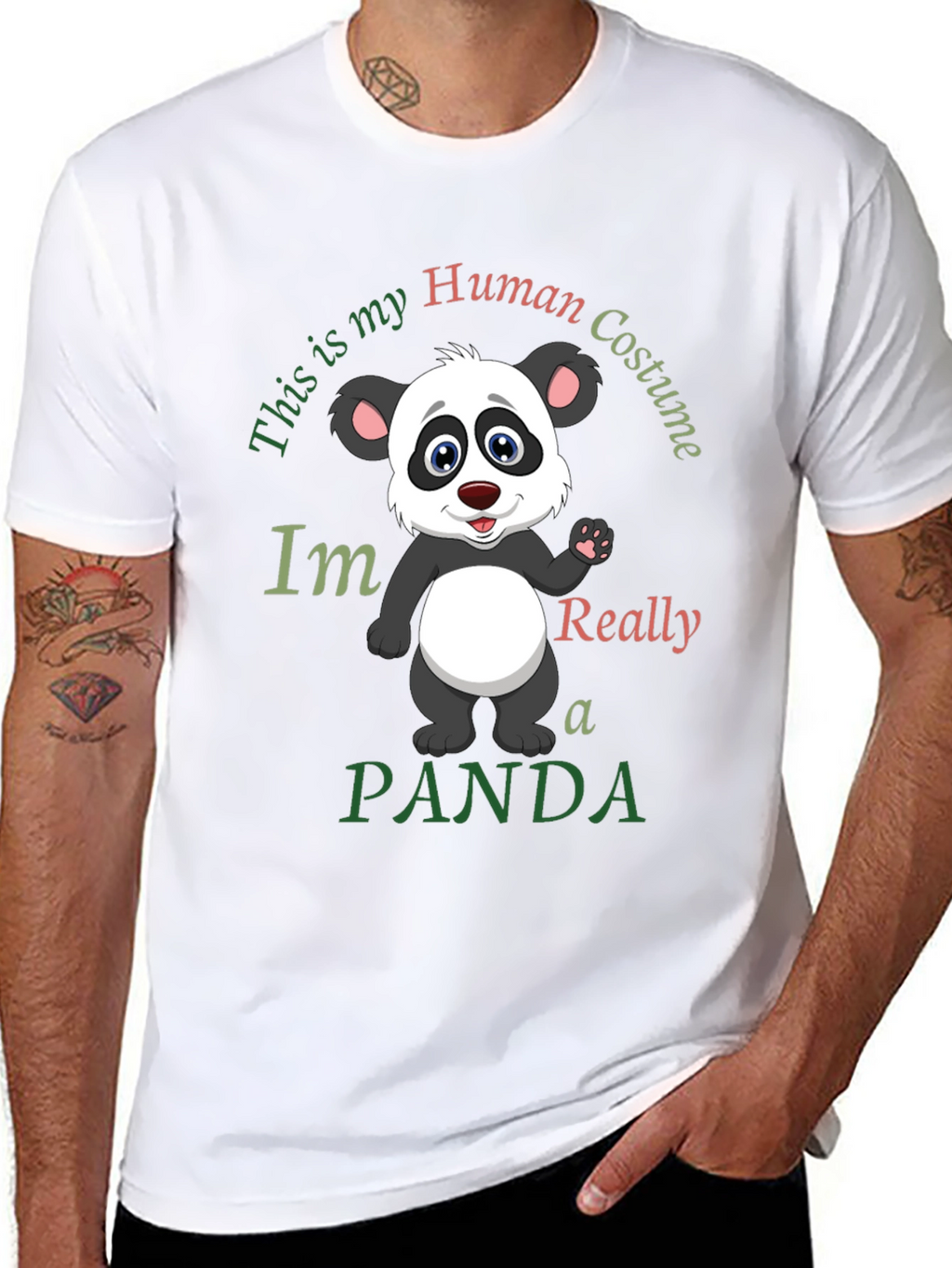 Human Costume Panda T-Shirt - Funny Graphic Tee
