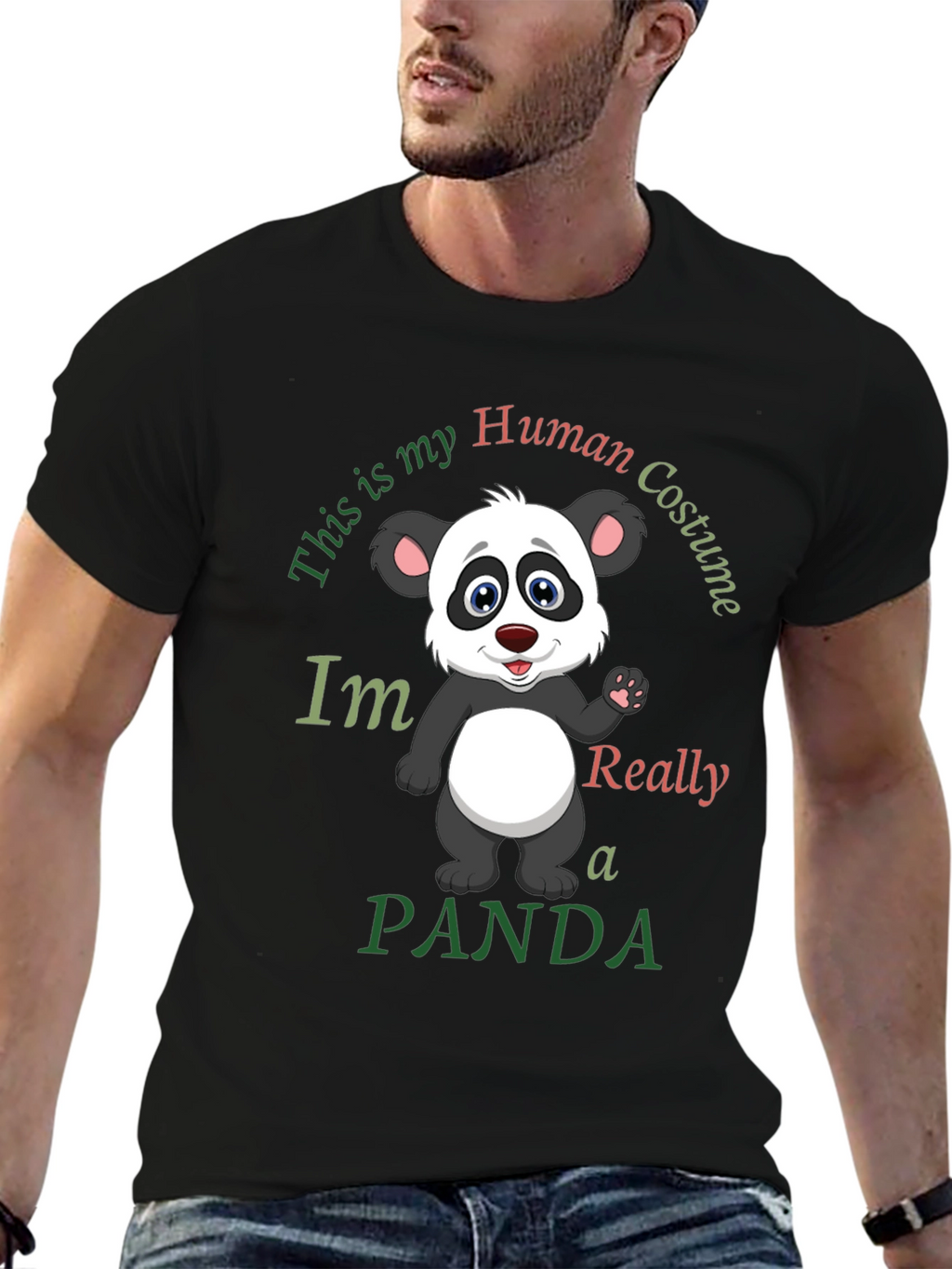 Human Costume Panda T-Shirt - Funny Graphic Tee
