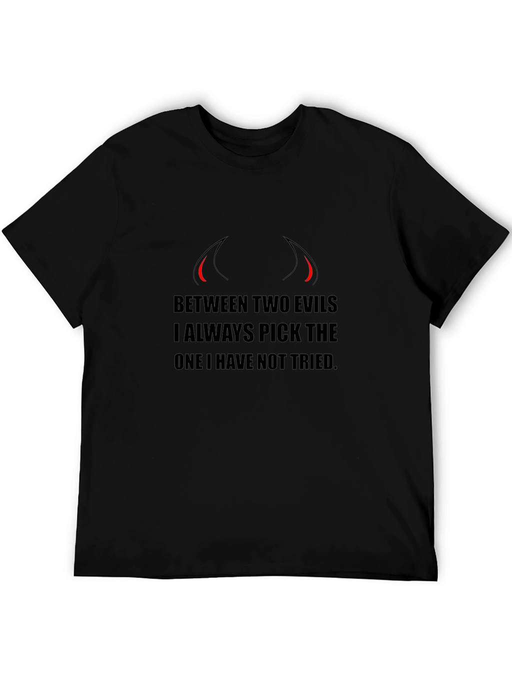 Edgy Between Two Evils Graphic T-Shirt