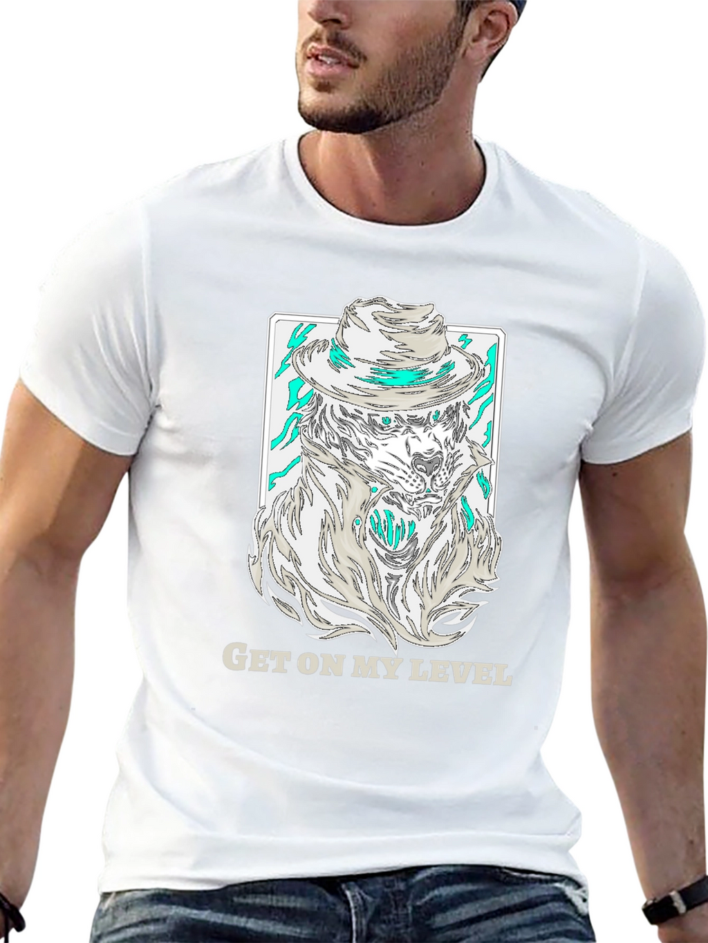 Get On My Level T-Shirt - Wolf Gangster Design