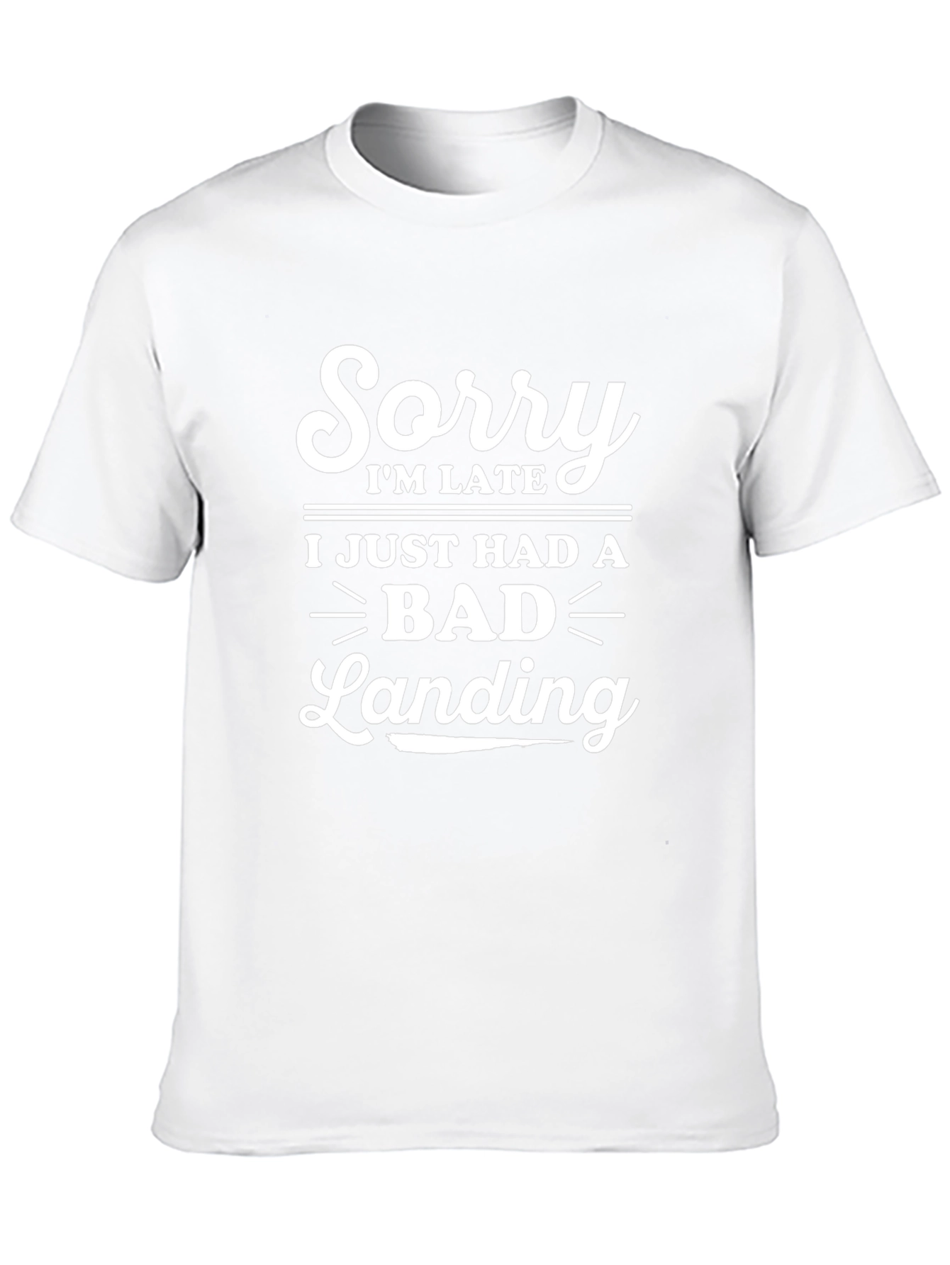 Funny Bad Landing Graphic T-Shirt - Black