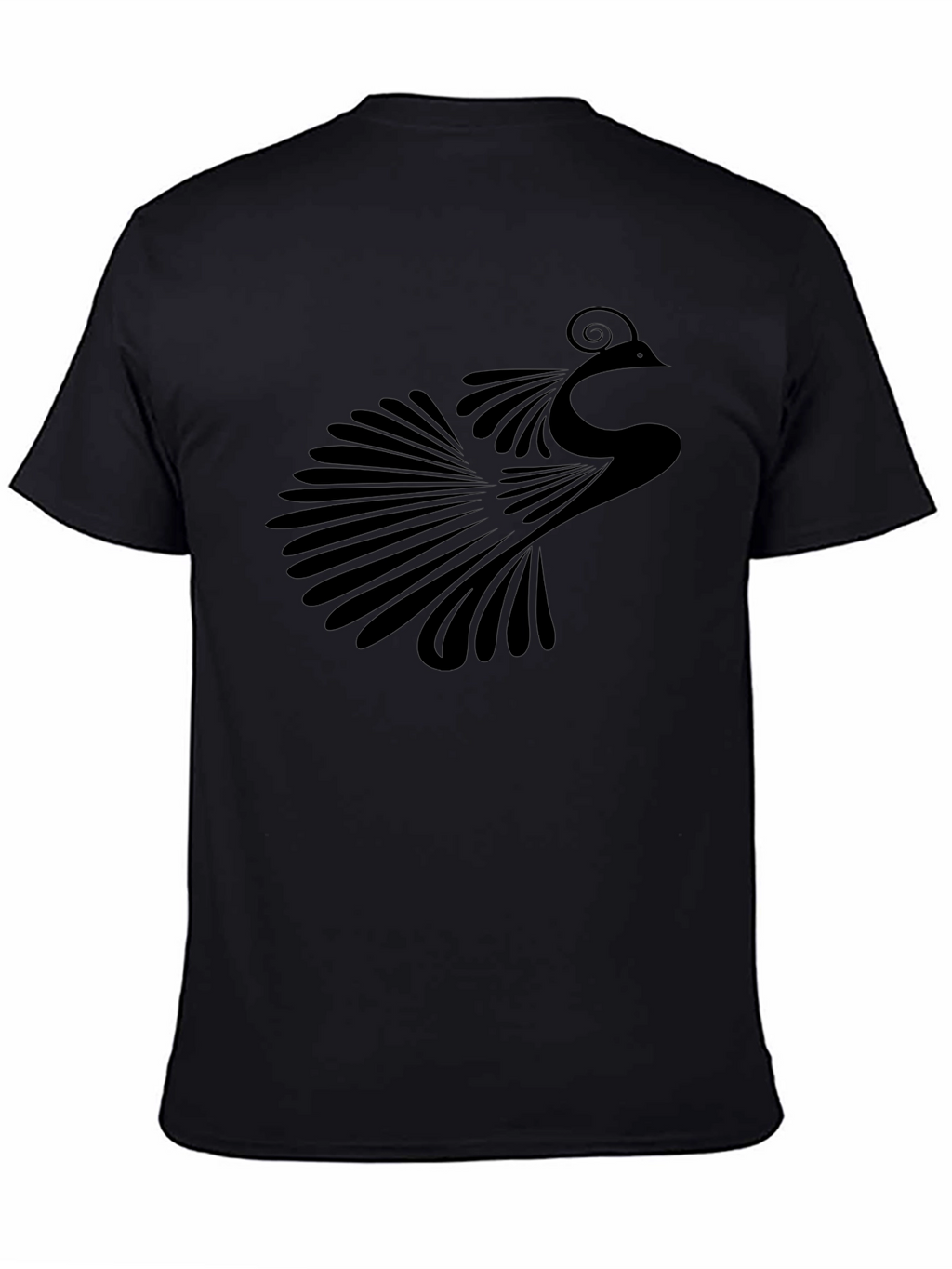 Black Peacock Graphic Tee - Stylish Mens T-Shirt