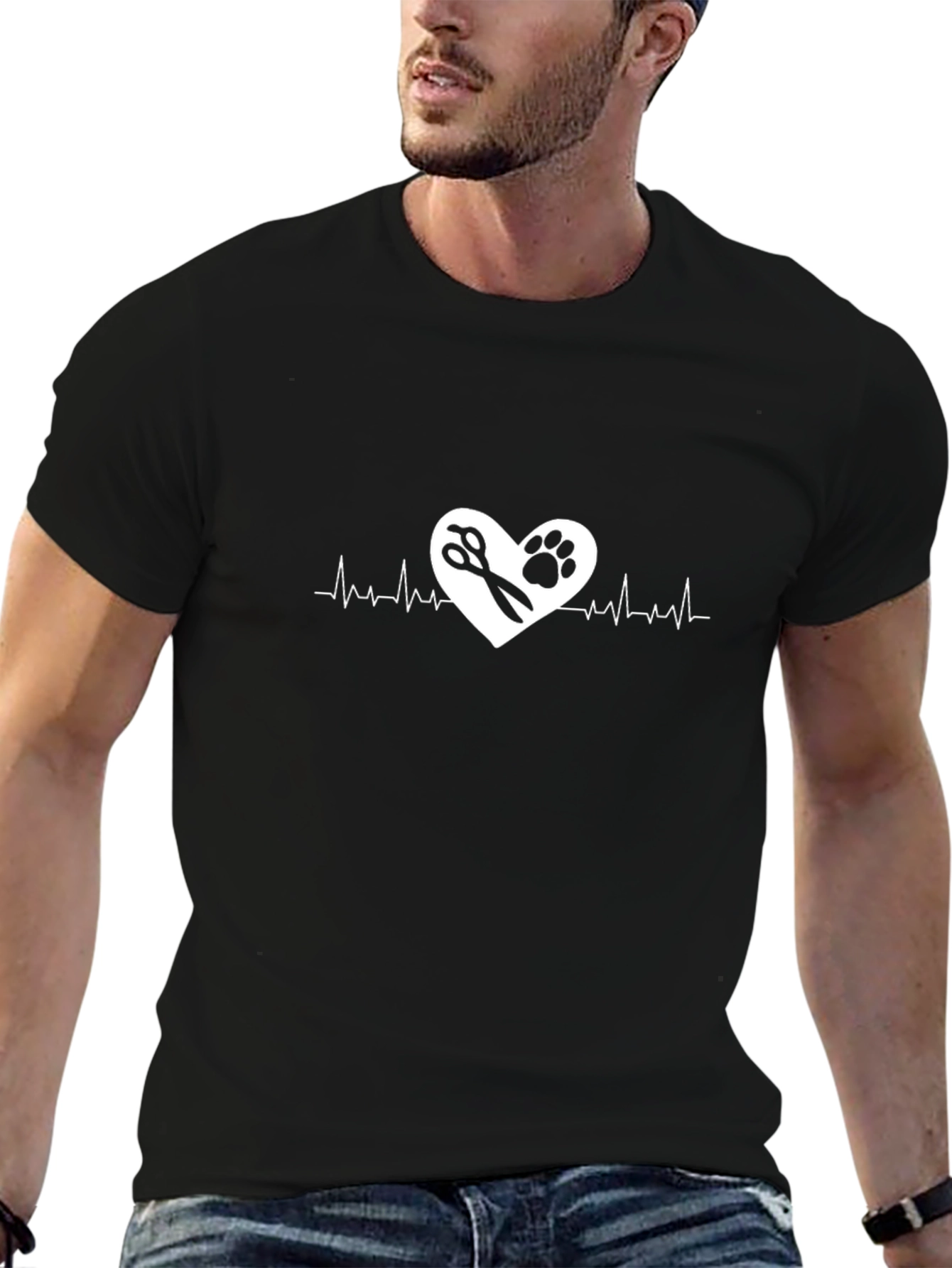 Groomer Heartbeat T-Shirt - Love Pet Grooming