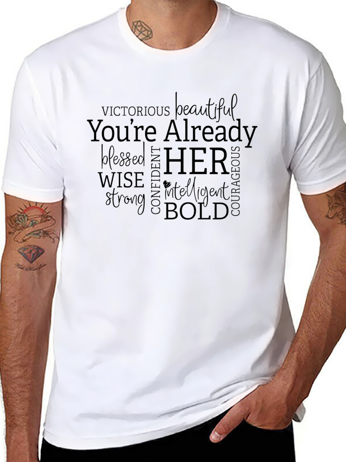 Empowering Womens Black T-Shirt - Youre Already Her!