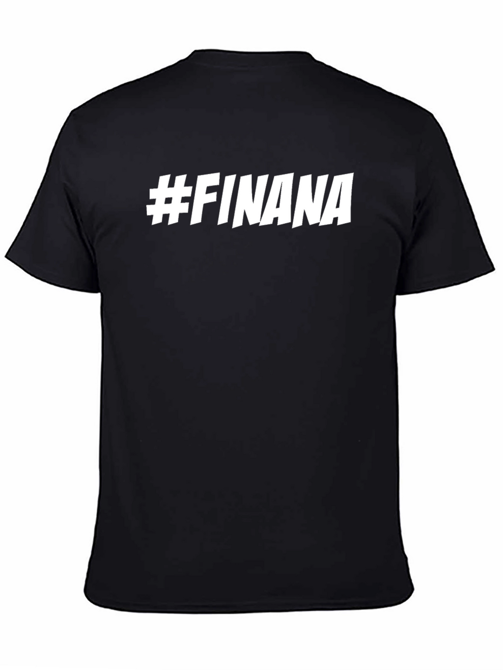 #FINANA Black Cotton Graphic Tee - Trendy & Stylish