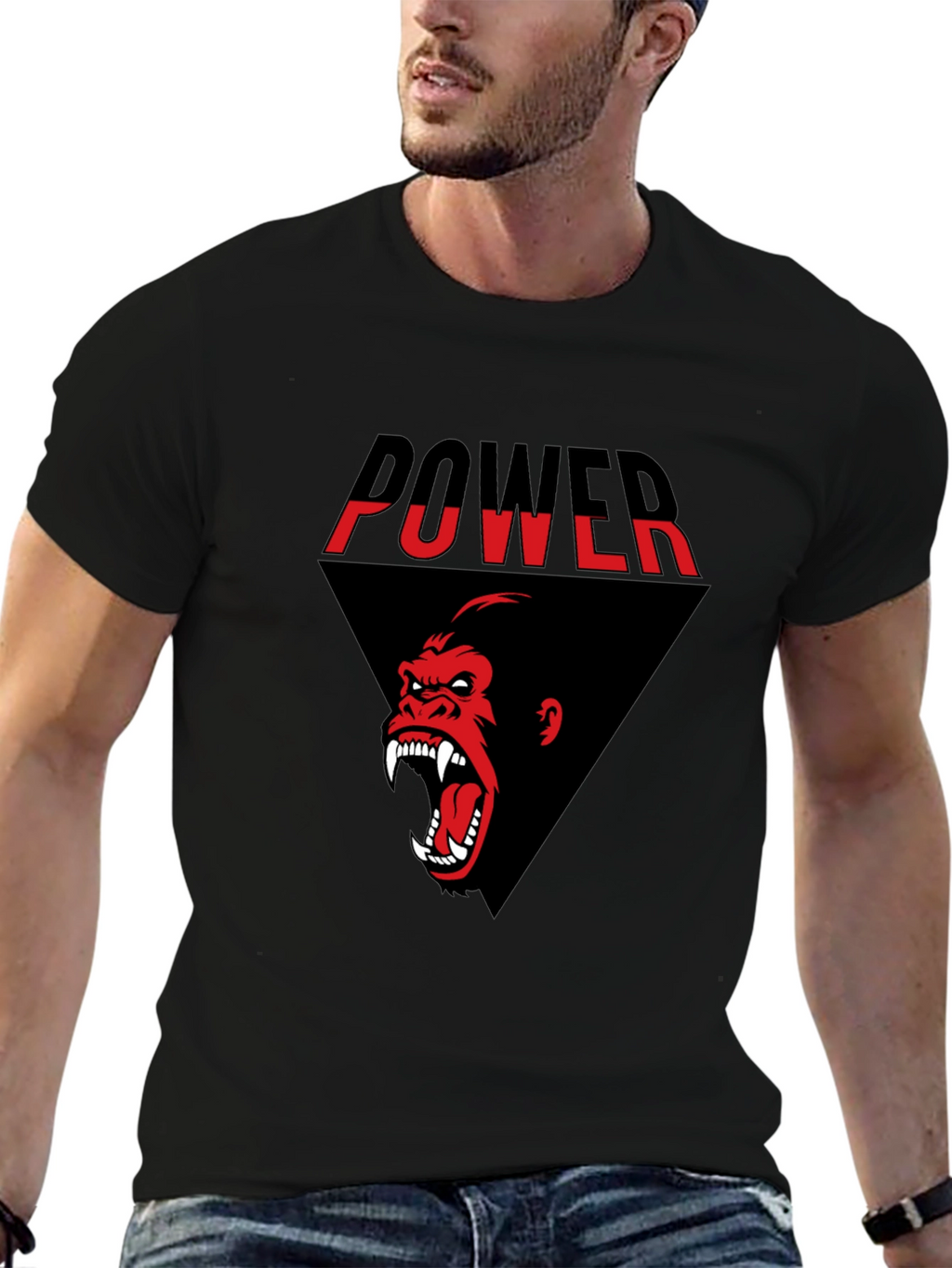 Power Gorilla Graphic Tee - Black T-Shirt