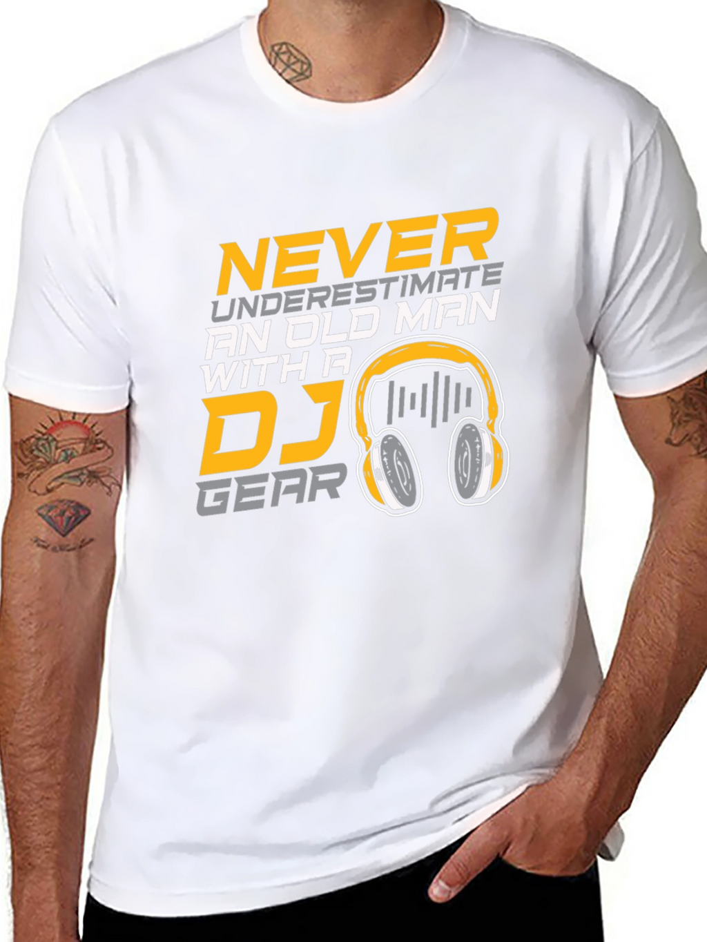 DJ Gear Old Man Black Cotton T-Shirt