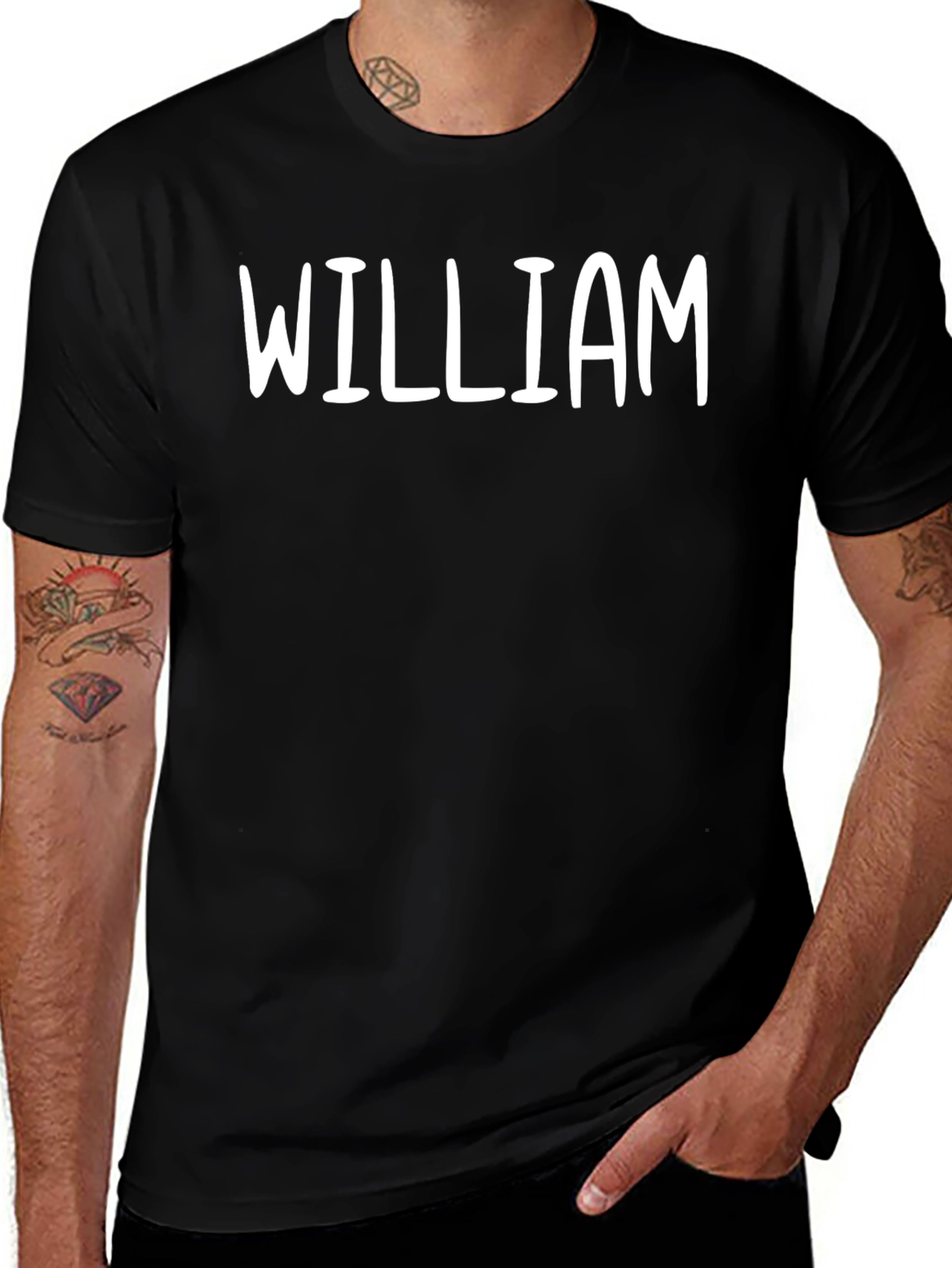 Personalized William Graphic T-Shirt - Black
