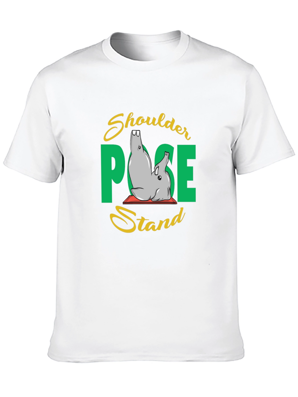 Yoga Elephant Shoulder Pose Stand Black T-Shirt