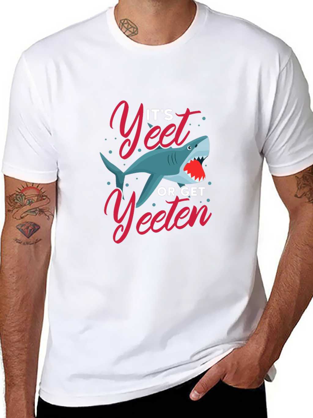 Its Yeet or Get Yeeten Shark Graphic T-Shirt