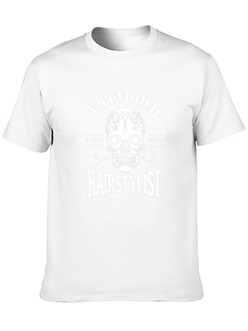 Tattooed Hairstylist Skull Graphic T-Shirt