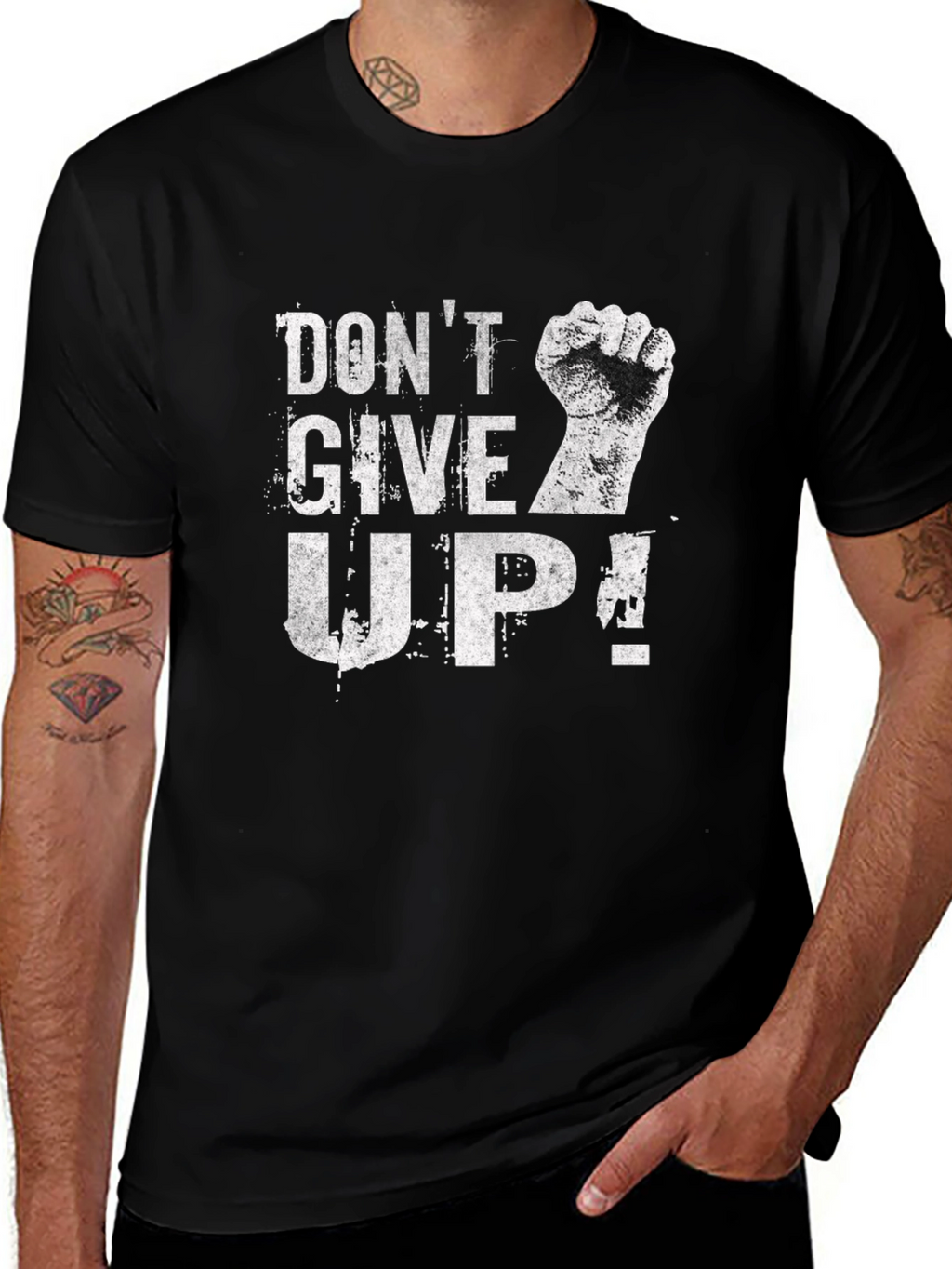 Dont Give Up Graphic Print T-Shirt