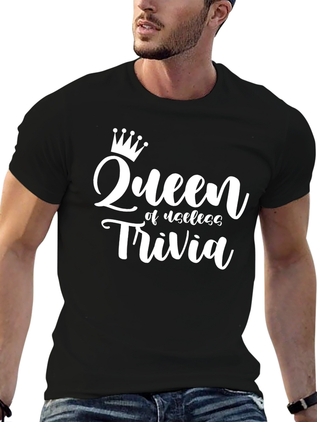 Queen of Useless Trivia T-Shirt - Black