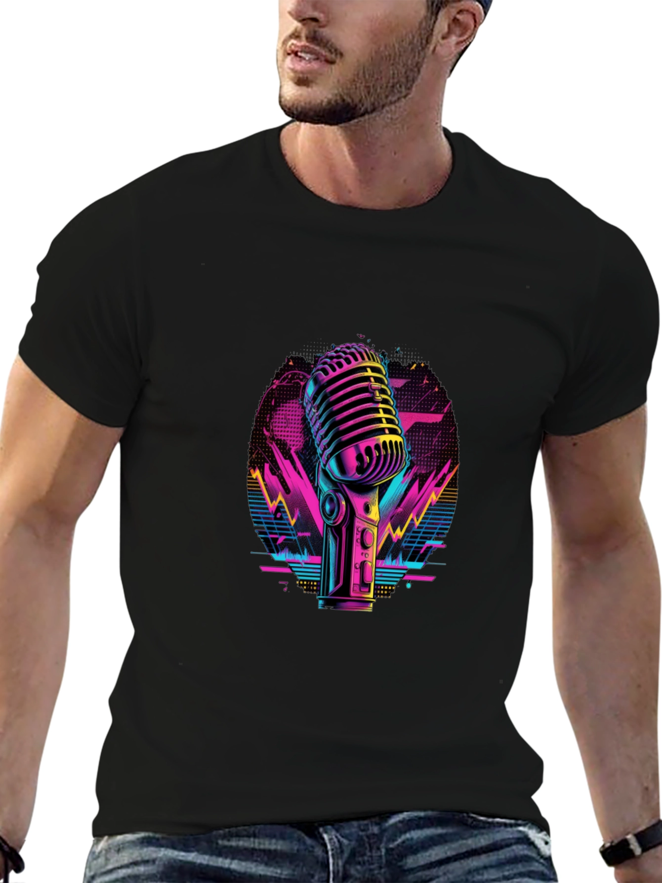 Retro Microphone Graphic Tee