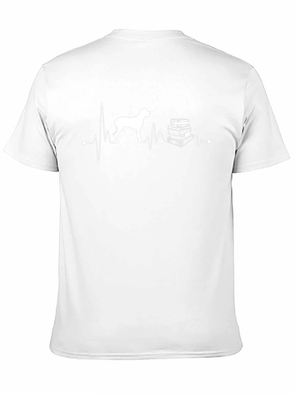 Dog and Books Heartbeat T-Shirt