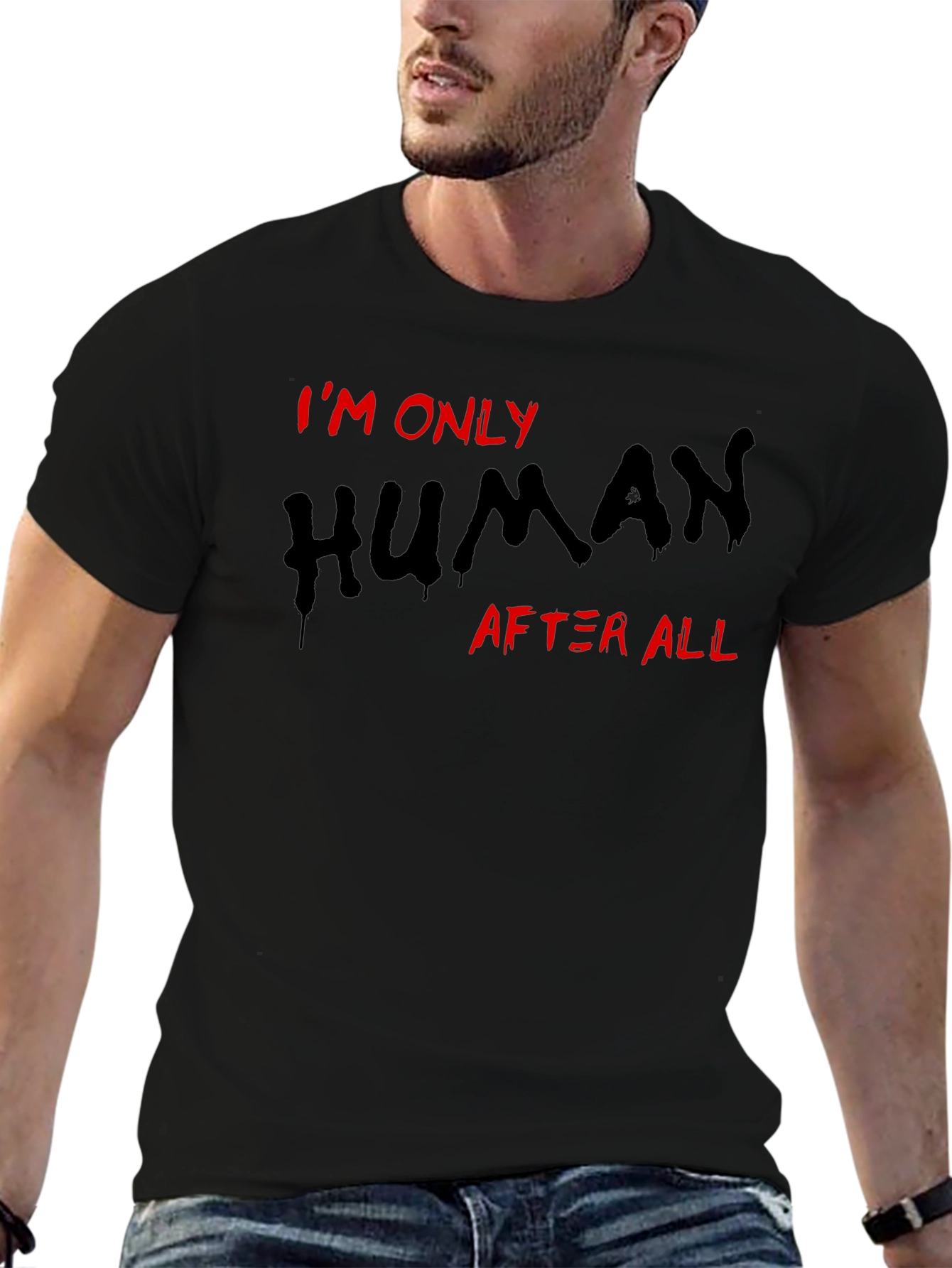 Im Only Human T-Shirt Black Tee