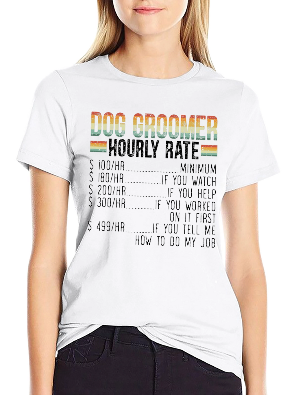 Dog Groomer Hourly Rate Graphic T-Shirt