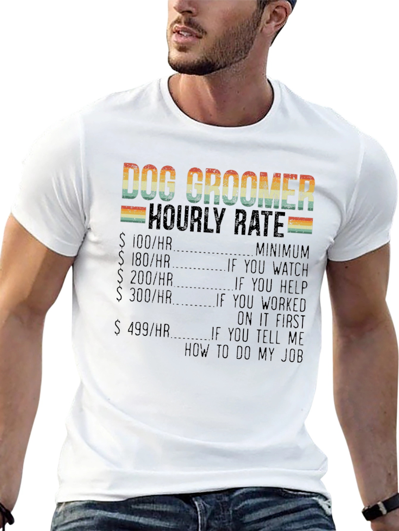 Dog Groomer Hourly Rate Graphic T-Shirt