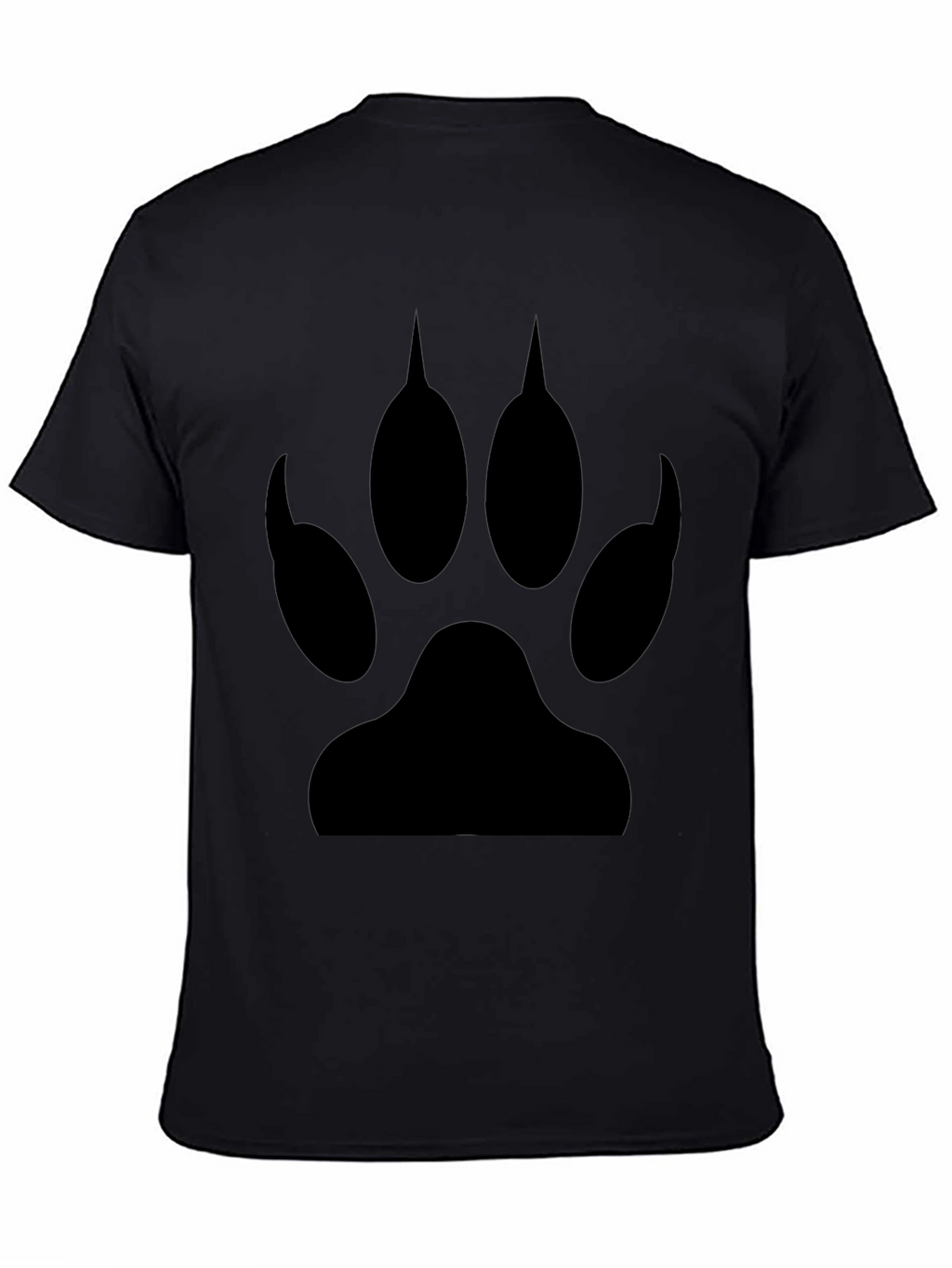 Wolf Paw Print Graphic T-Shirt - Black