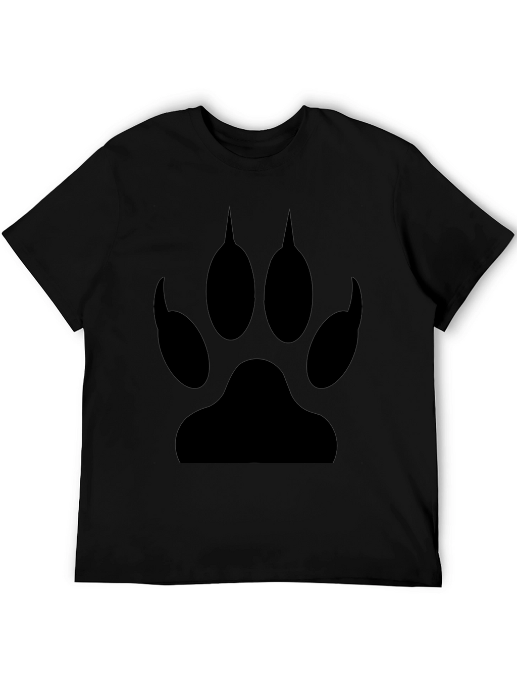 Wolf Paw Print Graphic T-Shirt - Black