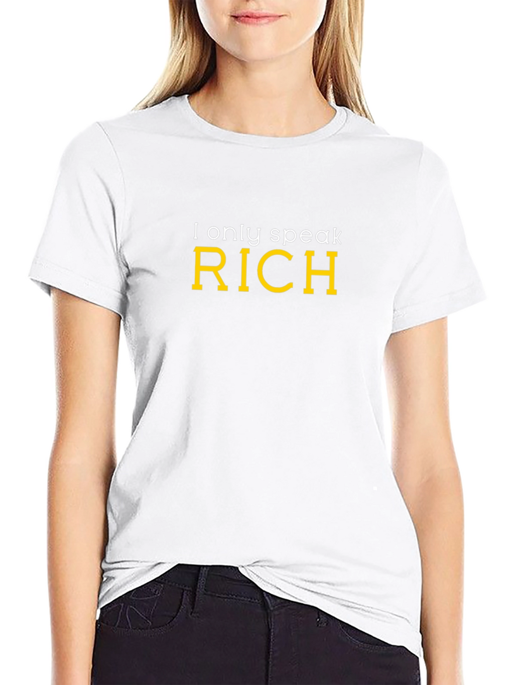 I Only Speak RICH Graphic T-Shirt - Black
