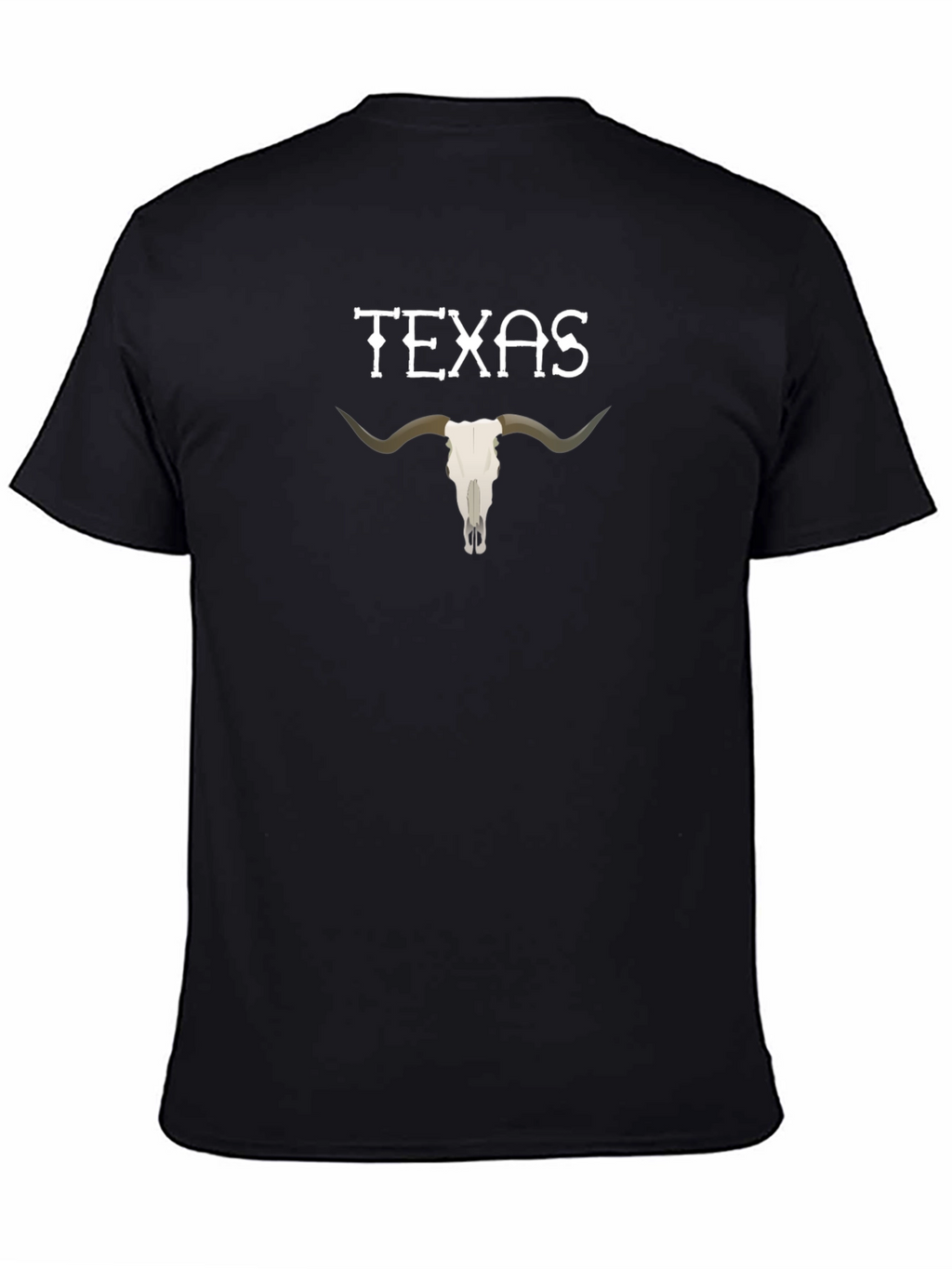 Texas Longhorn Skull Graphic Black T-Shirt