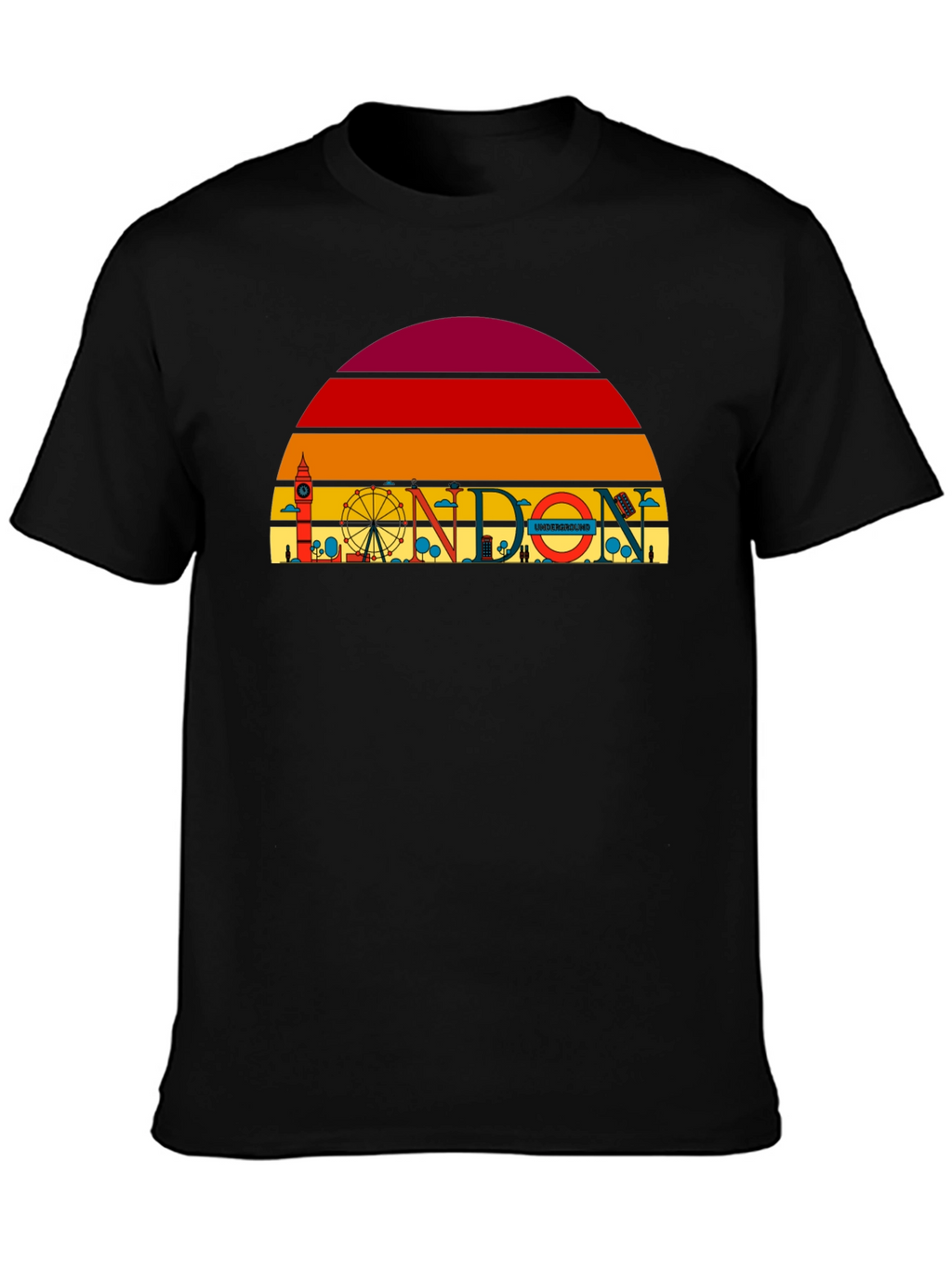 London Skyline Graphic Tee - Retro Style