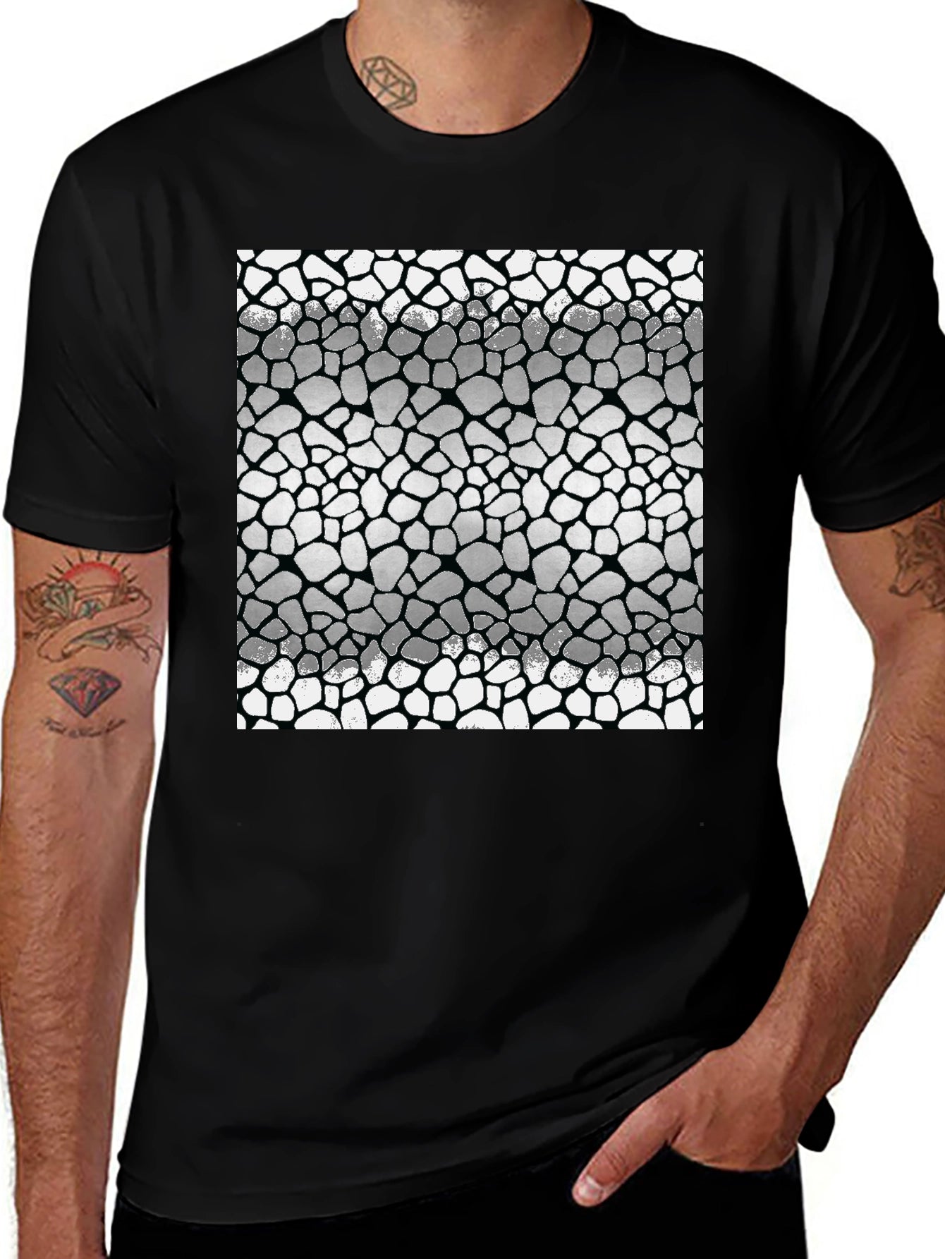 Geometric Tile Pattern Mens T-Shirt