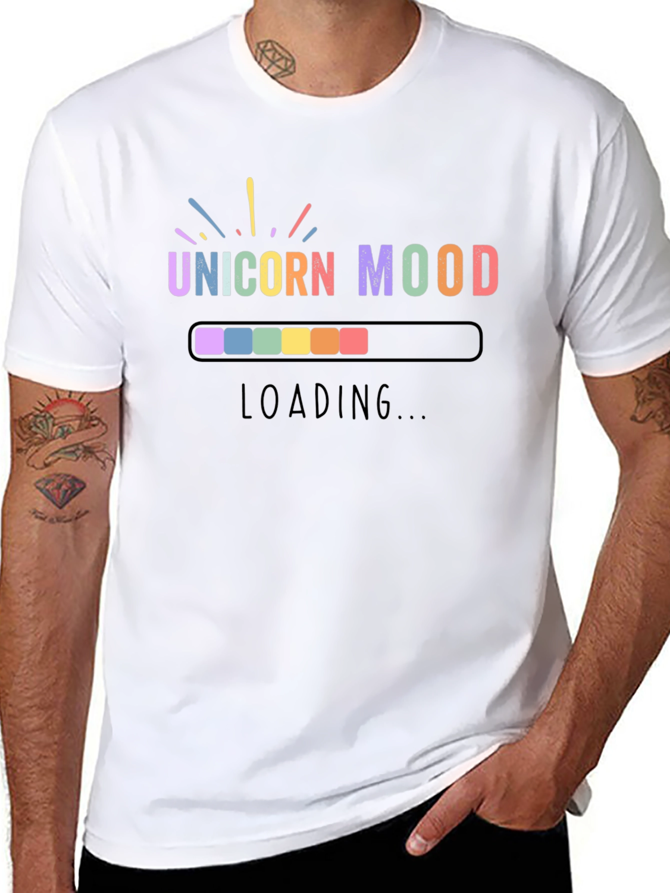 Unicorn Mood Loading T-Shirt - Black