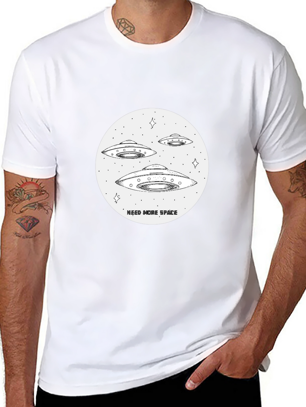 Need More Space UFO T-Shirt - Black