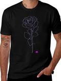 Rose Outline T-Shirt - Black