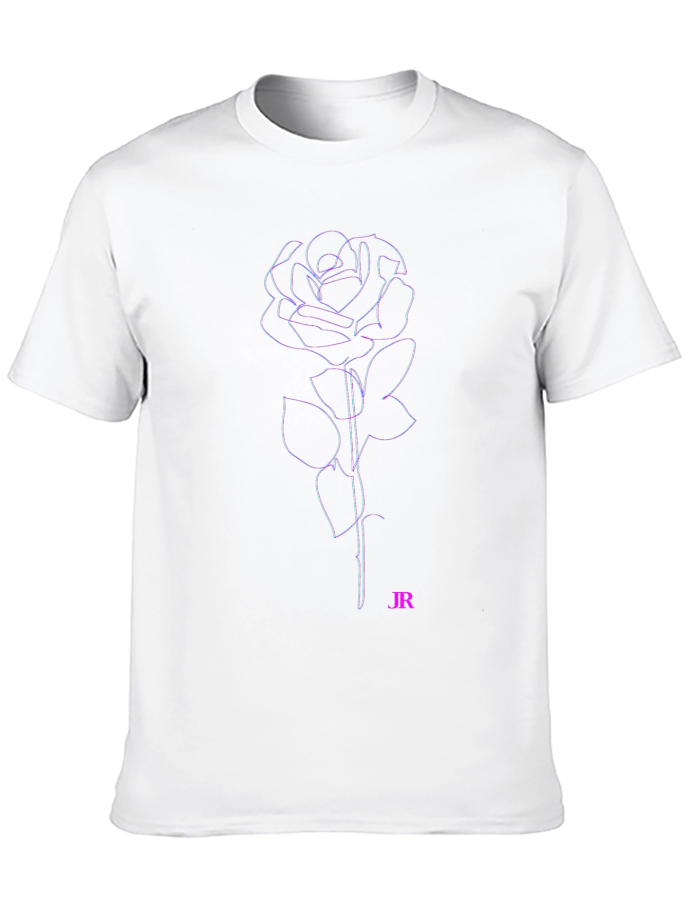 Rose Outline T-Shirt - Black
