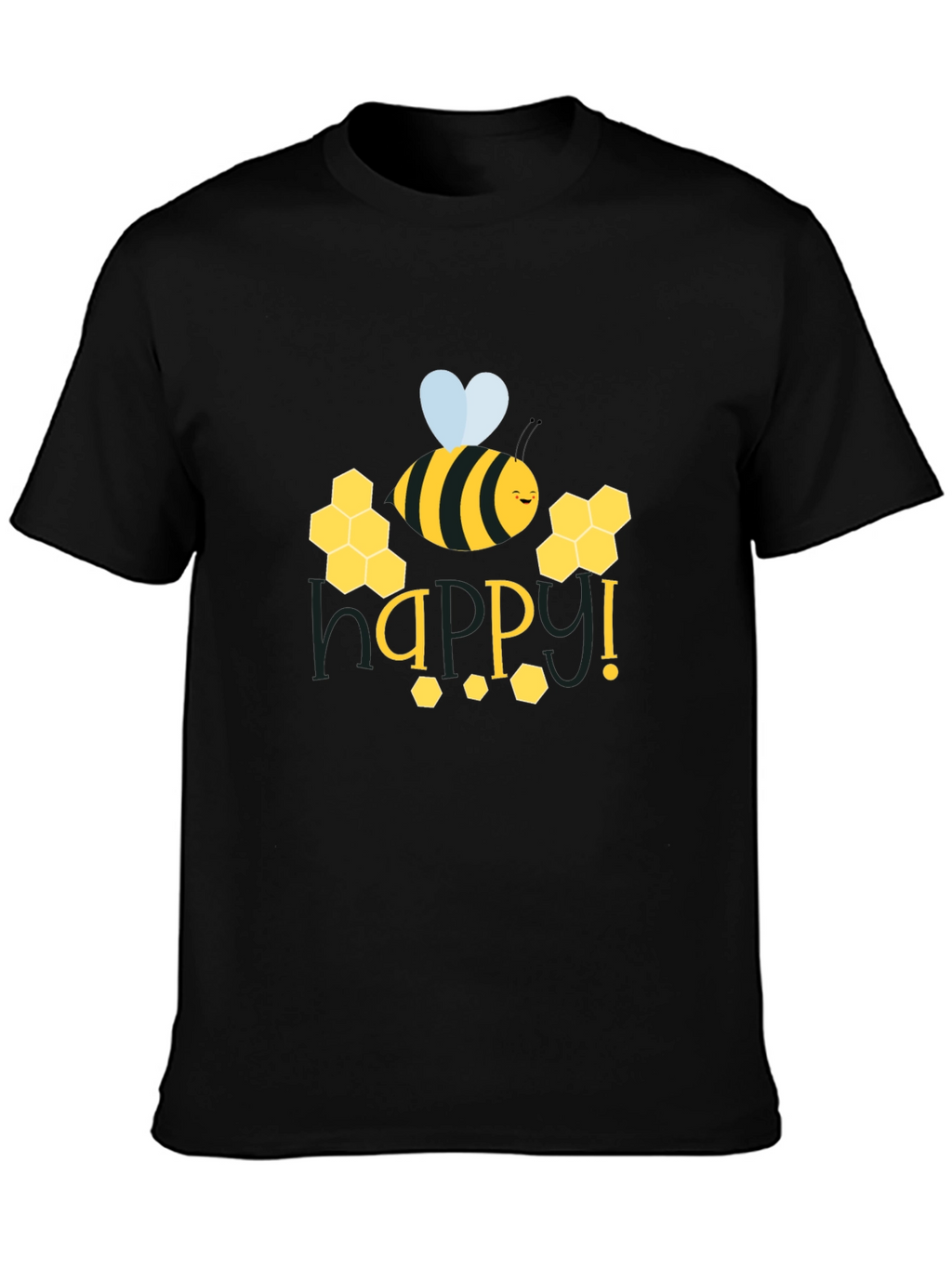 Happy Bee Graphic Tee - Black