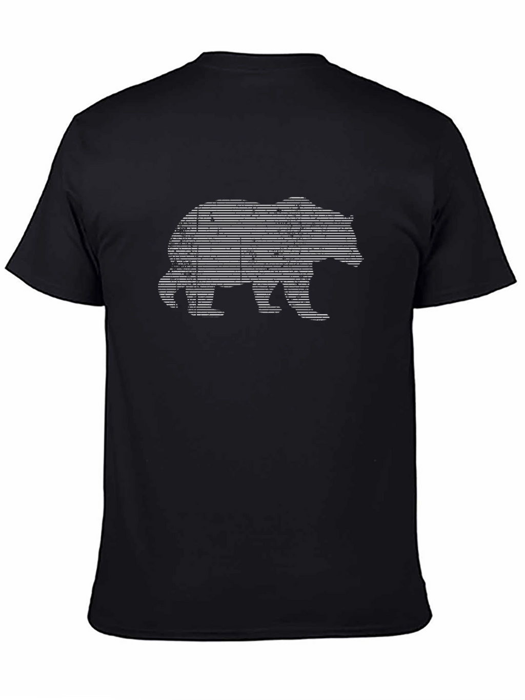 Bear Graphic Tee - Horizontal Line Art Design