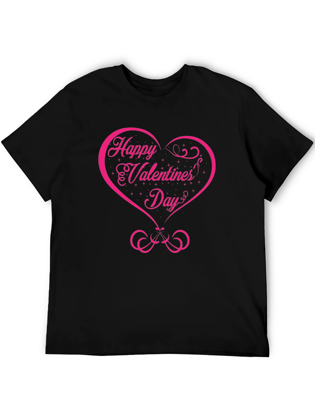 Happy Valentines Day Graphic Tee - Black