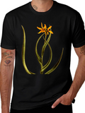 Floral Graphic Black T-Shirt
