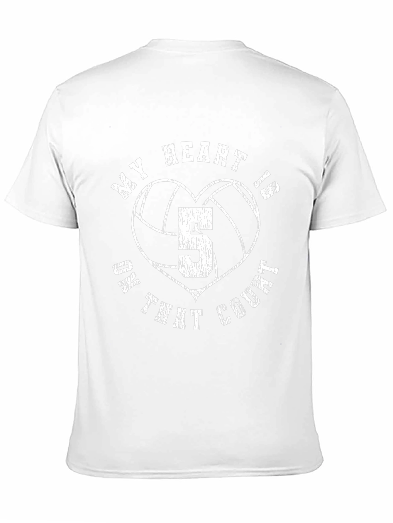 Volleyball Heart Number 5 T-Shirt - On That Court!