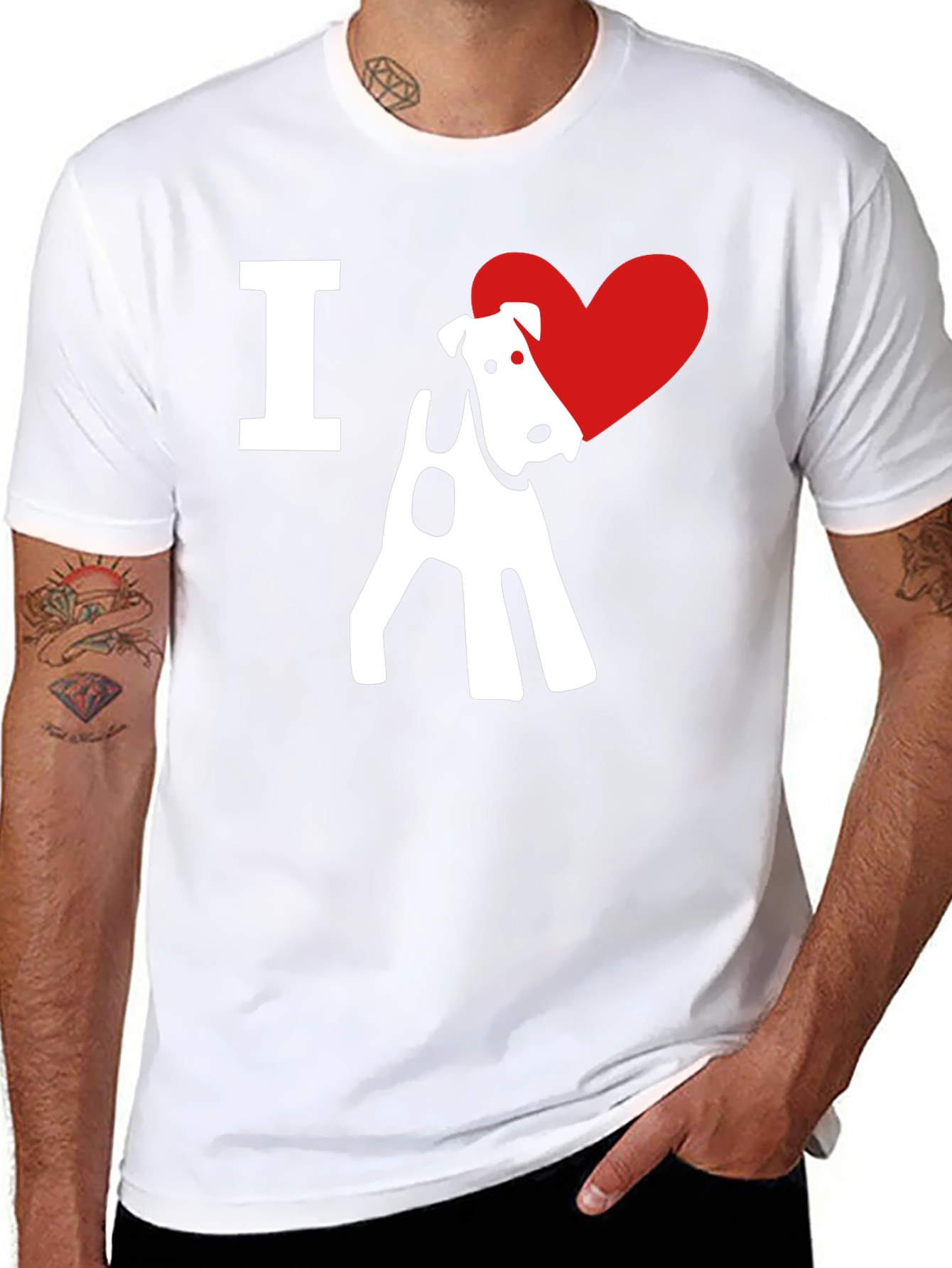 I Love Fox Terrier Black T-Shirt
