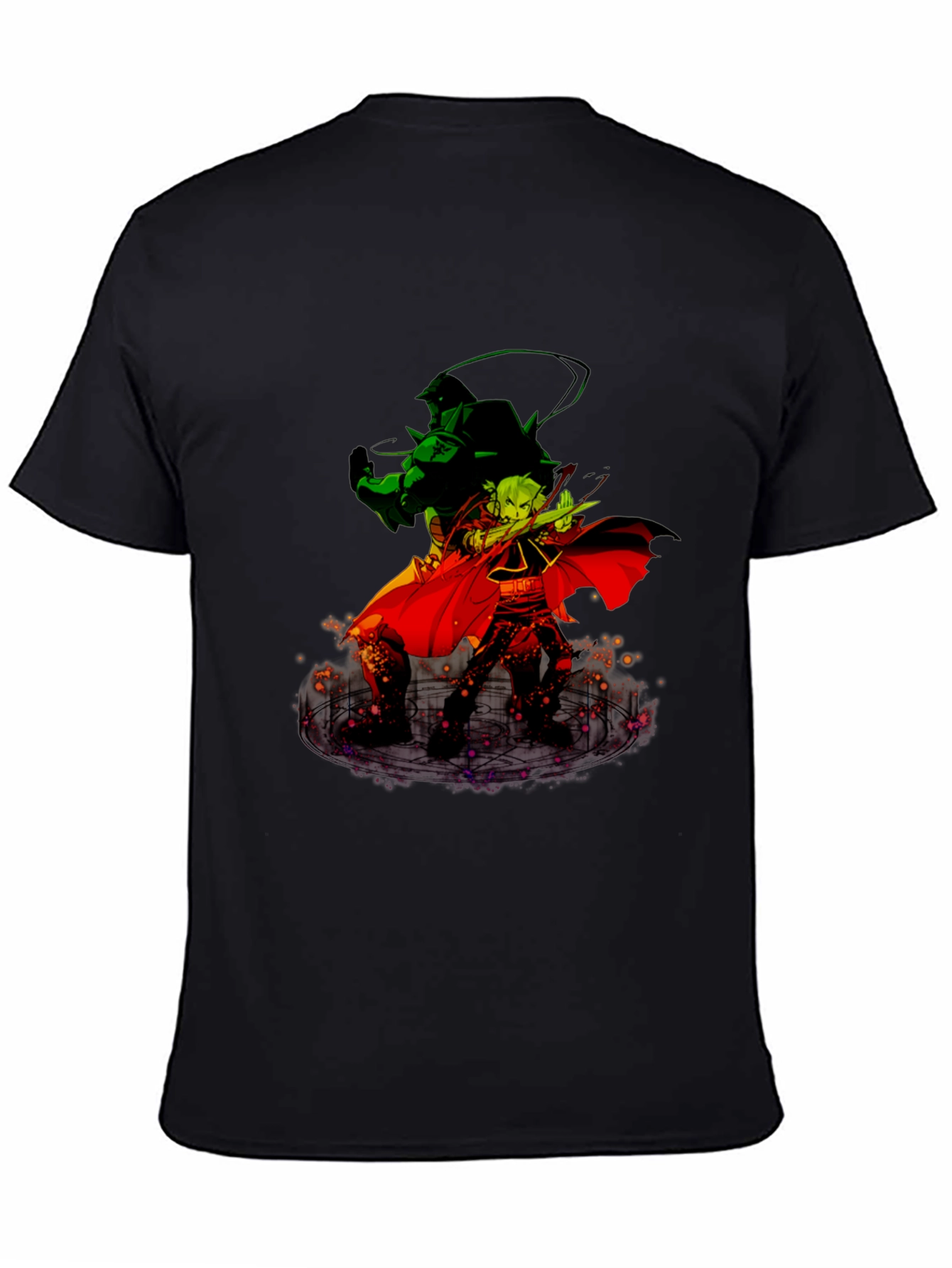 Anime Duo Graphic T-Shirt - Black Cotton Tee