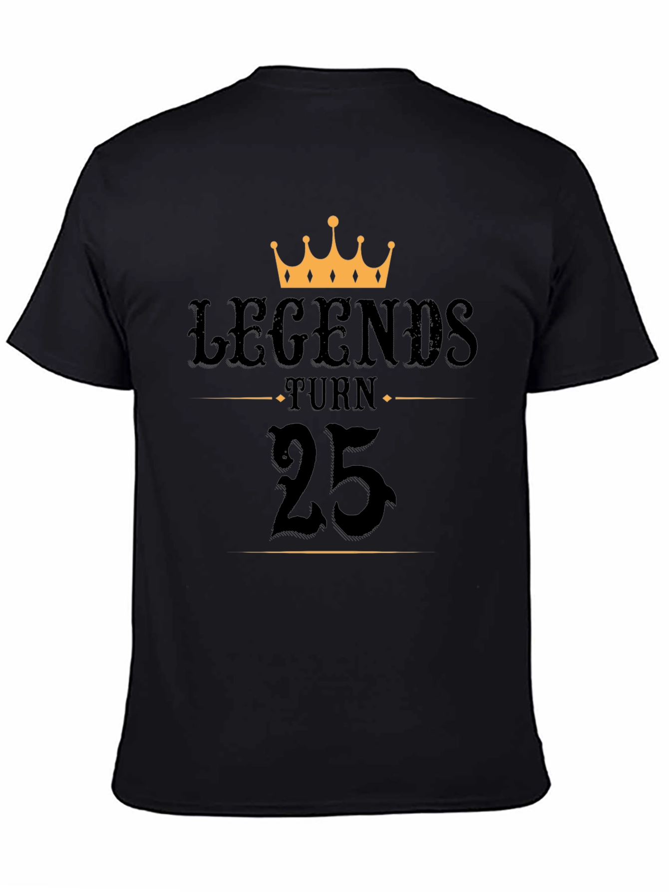 Legends Turn 25 Black Graphic T-Shirt
