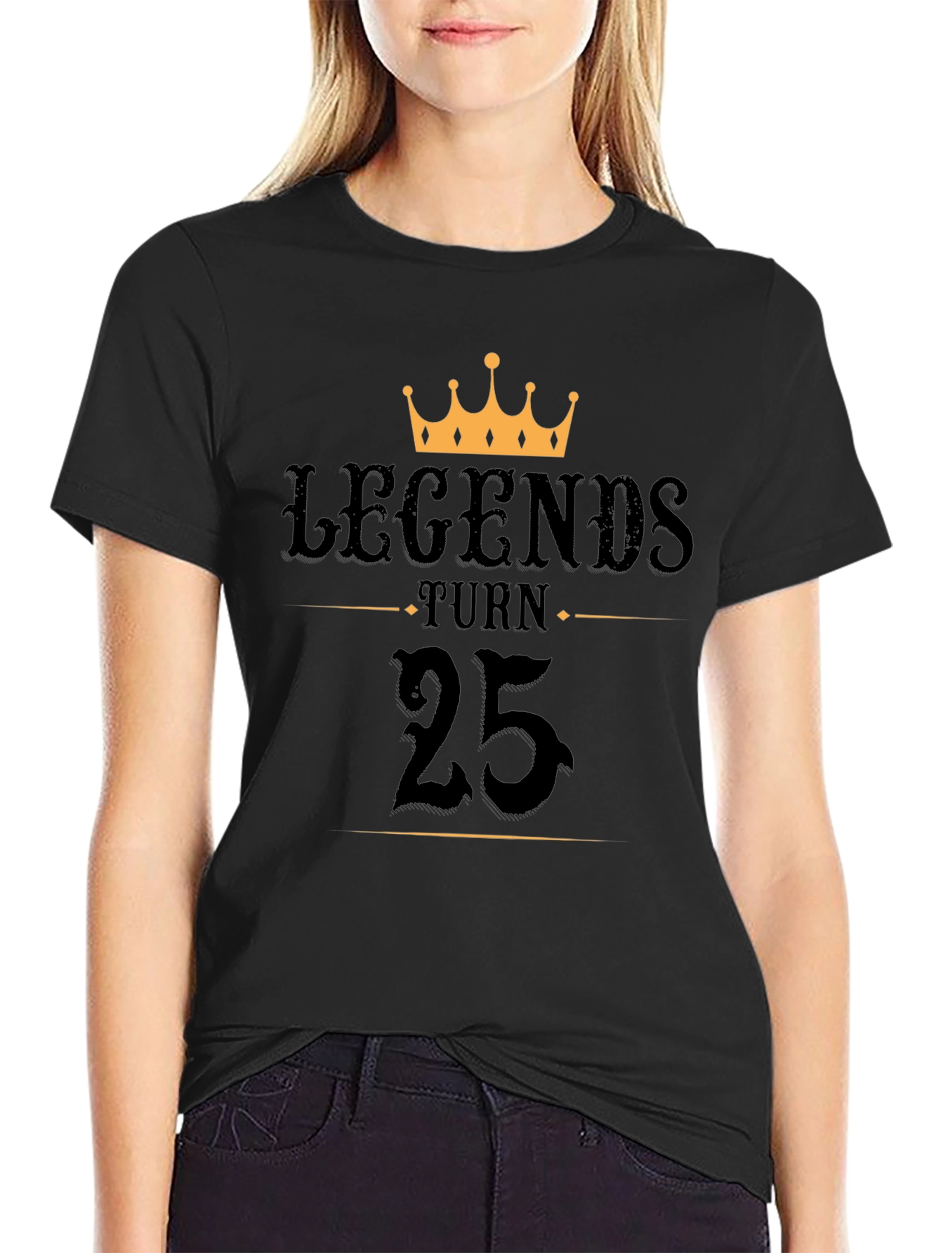 Legends Turn 25 Black Graphic T-Shirt
