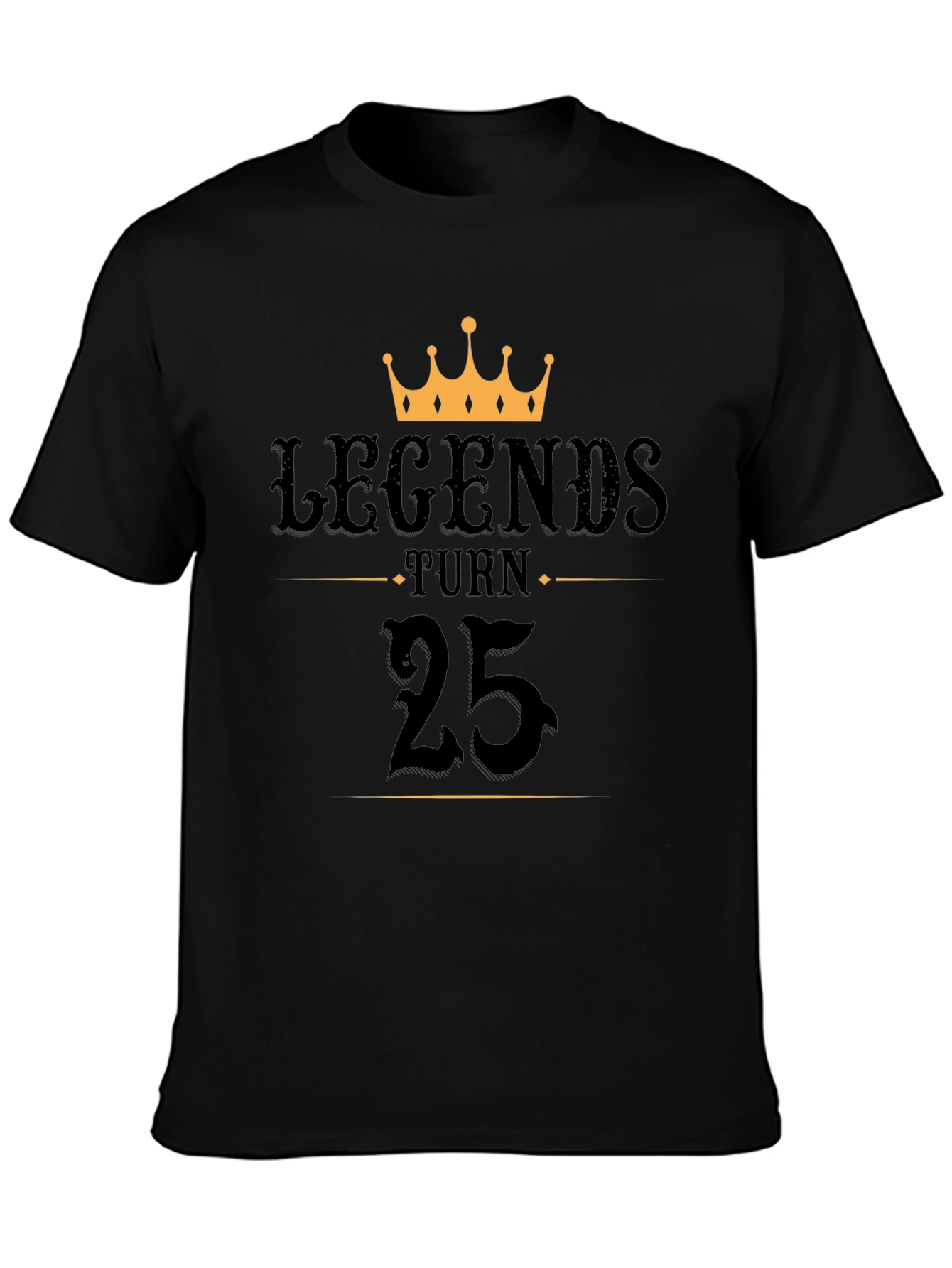 Legends Turn 25 Black Graphic T-Shirt