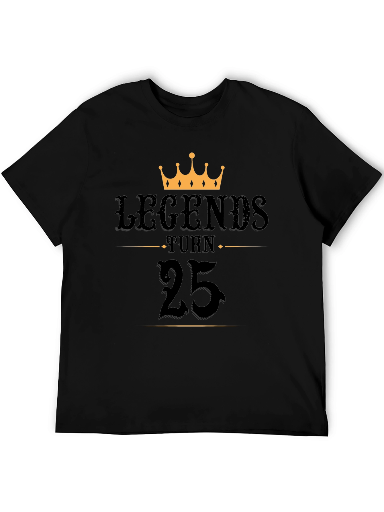 Legends Turn 25 Black Graphic T-Shirt