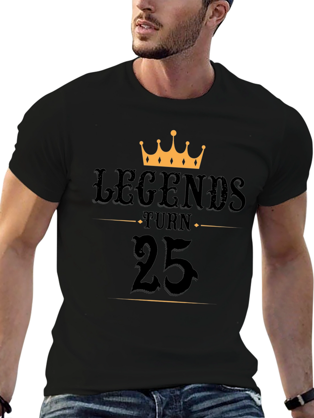Legends Turn 25 Black Graphic T-Shirt