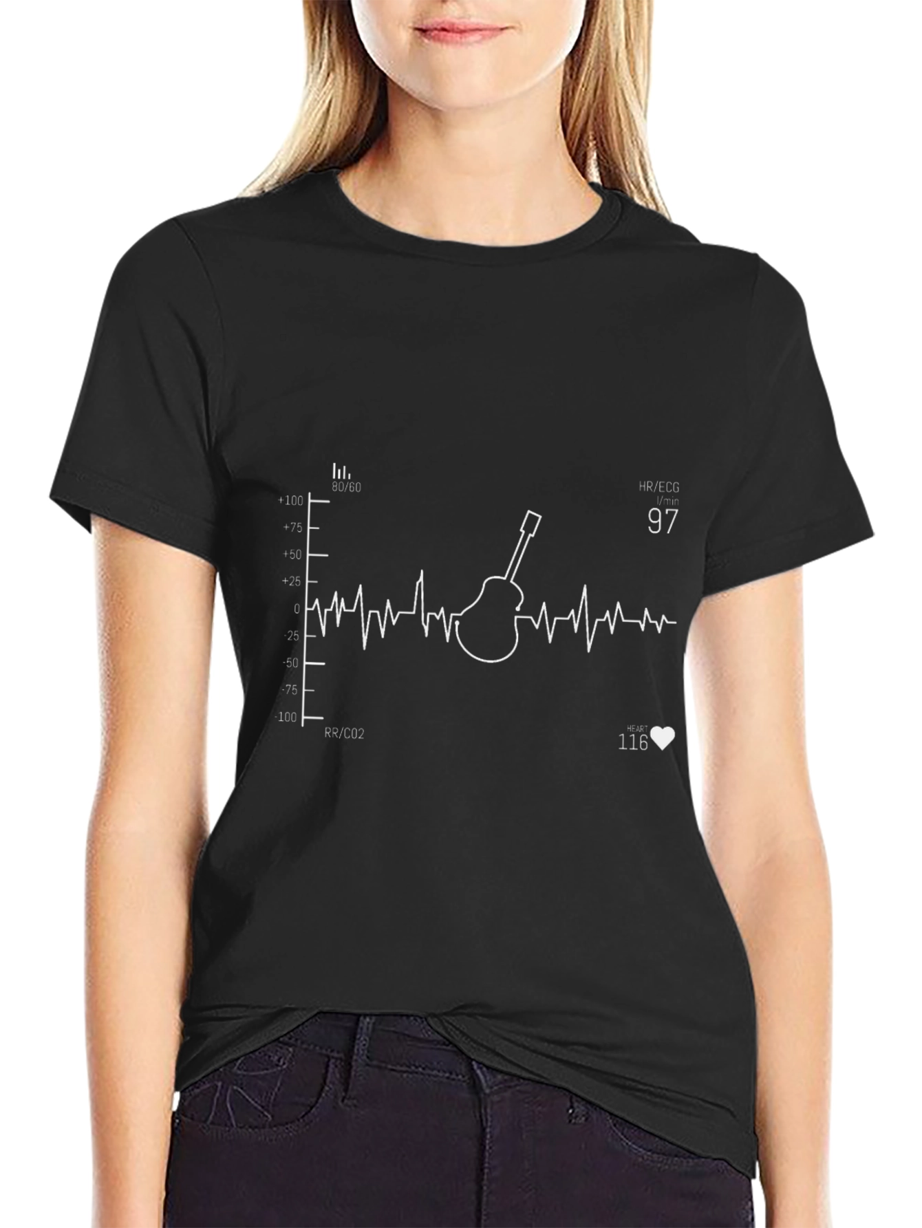 Guitar Heartbeat T-Shirt - Music Lover Tee